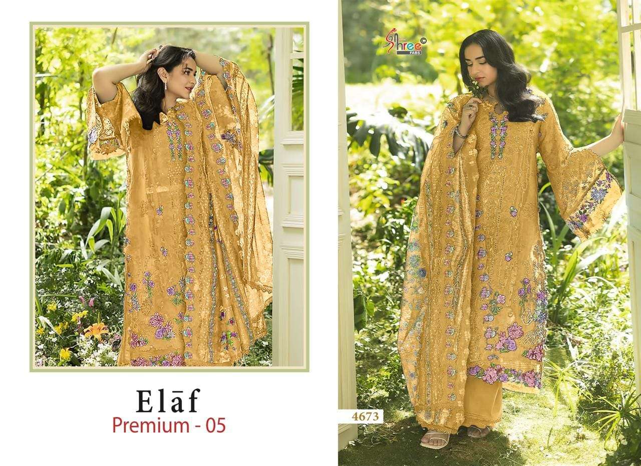 SHREE FABS ELAF PREMIUM VOL 5 COTTON DESIGNER PAKISTANI ACTRESS TYPE SUIT WHOLESALE